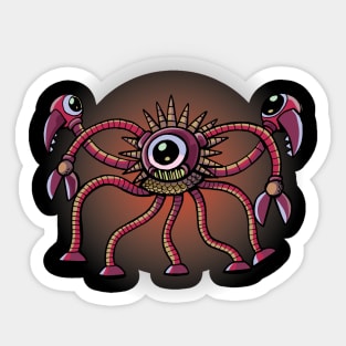 one-eyed mechanical spider Sticker